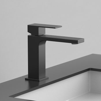 Смеситель для раковины Vincea Cube VBF-1C01MB Черный матовый — фото 3, Смесители для раковины