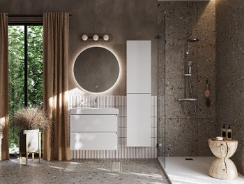 Шкаф пенал Roca Ona 40 A857635509 подвесной Белый матовый — фото 3, Пеналы для ванной комнаты