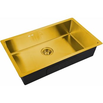 Кухонная мойка ZorG Steel Hammer 74 SH 7444 BRONZE Бронза — фото 1, Кухонные мойки