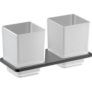 Стакан для зубных щеток Schein Klimt 9232MB двойной Черный матовый — фото 1, Стаканы для зубных щеток