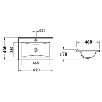 Тумба с раковиной Bond Wave 60 T01600-S05W подвесная Белая глянцевая — фото 15, Тумбы с раковиной
