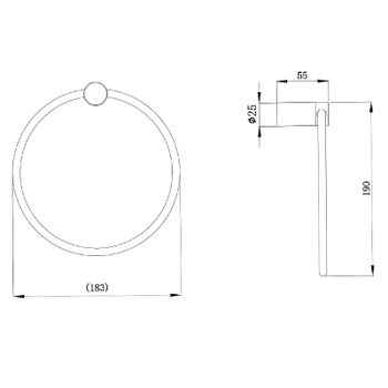 Кольцо для полотенец Raiber Graceful RPB-80006 Черное матовое — фото 3, Полотенцедержатели