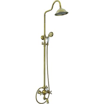 Душевая система Seaman Barcelone SSL-5523-AG Состаренное золото — фото 1, Душевые стойки