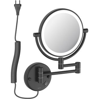 Косметическое зеркало Aquatek AQ4915MB с подсветкой Черное матовое — фото 1, Косметические зеркала