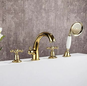 Смеситель на борт ванны Gappo G89-6 G1189-6 Золото — фото 2, Смесители на борт ванны