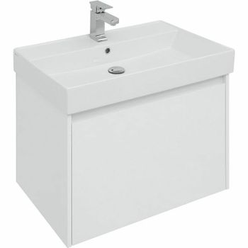 Тумба с раковиной Aquanet Nova Lite 75 245243 подвесная Белая глянцевая — фото 1, Тумбы с раковиной