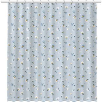 Шторка для ванны Fixsen Design Garden FX-1509 180х200 Голубая с цветами — фото 1, Шторы для ванной