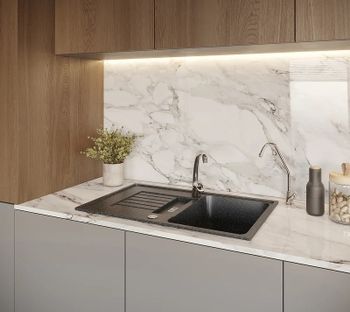 Кухонная мойка Domaci Бьелла DMC-24 GWS-24-308 Черная — фото 4, Кухонные мойки