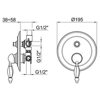 Смеситель для душа Webert Alexandra AL860101015 Хром — фото 2, Смеситель для душа
