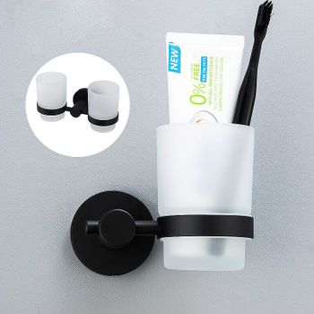 Стакан для зубных щеток Frap F302 F30206 Черный матовый — фото 4, Стаканы для зубных щеток