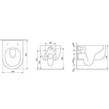 Унитаз Damixa Scandinavian Pure DX36C1701SC подвесной с сиденьем Микролифт — фото 5, Подвесные унитазы