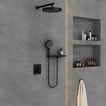 Душевая система Vincea Inspire VSFW-3I21T2RMB с термостатом Черная матовая — фото 3, Встраиваемые душевые комплекты