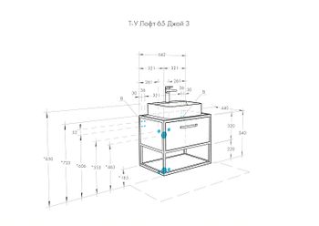 Тумба под раковину Aquaton Лофт Фабрик 65 1A242301LTDY0 подвесная Дуб кантри — фото 12, Тумбы под раковину