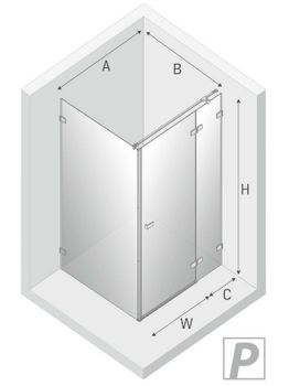 Душевой уголок New Trendy Avexa Black 100x110 R EXK-1593 профиль Черный стекло прозрачное — фото 13, Прямоугольные душевые уголки