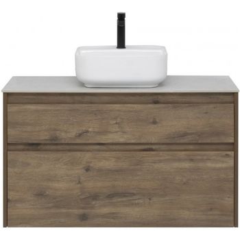 Тумба под раковину Aquanet Nova Lite 100 249521 подвесная Дуб рустикальный — фото 5, Тумбы под раковину