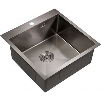 Кухонная мойка Milacio Denia 51 MC.77489 Вороненая сталь — фото 1, Кухонные мойки