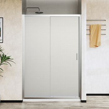 Душевая дверь Vincea City 120 VDS-5CT120MT профиль Хром стекло текстурное — фото 1, Раздвижные душевые двери