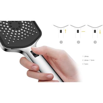 Душевая система Vincea VSFW-433TI4GM с термостатом Вороненая сталь — фото 7, Встраиваемые душевые комплекты