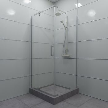 Душевой уголок Triton Терра-Хром 90х90 Щ0000053609 профиль Хром стекло прозрачное — фото 1, Квадратные душевые уголки