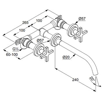 Смеситель для раковины Kludi Nova Fonte 201460520 Хром — фото 2, Смесители для раковины