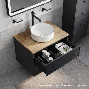 Тумба под раковину Iddis Torr 70 TOR70DVi95K подвесная Темно-серая — фото 3, Тумбы под раковину