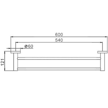 Полотенцедержатель Haiba HB8309 двойной Нержавеющая сталь — фото 2, Полотенцедержатели