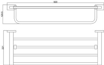 Полка для полотенец Belz B902 B90224 Хром — фото 2, Полки для полотенец