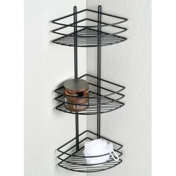 Полка корзина Fixsen FX-710B-3 угловая Черная — фото 2, Полки для ванной и душа