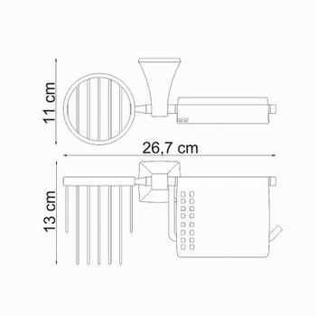 Держатель туалетной бумаги и освежителя воздуха WasserKRAFT Wern K-2559 с крышкой Хром — фото 3, Держатели туалетной бумаги