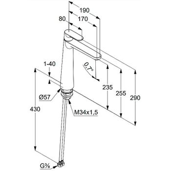 Смеситель для раковины Kludi Louva 242863975 Черный матовый — фото 2, Смесители для раковины