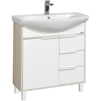 Тумба под раковину Aquaton Рико 80 1A215401RIB90 Белый Ясень фабрик — фото 1, Тумбы под раковину