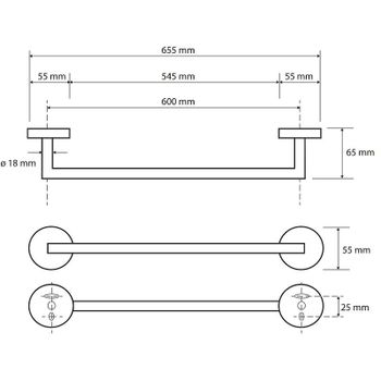 Полотенцедержатель Bemeta Sablo 160204042 Золото матовое — фото 2, Полотенцедержатели
