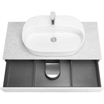 Тумба под раковину Aquaton Марбл 100 1A276301MH4C0 подвесная Слэйт Белый матовый — фото 12, Тумбы под раковину
