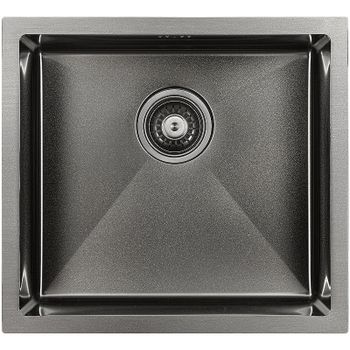 Кухонная мойка Paulmark Gerberg 48 Uni PM254844-GM Вороненая сталь — фото 1, Кухонные мойки