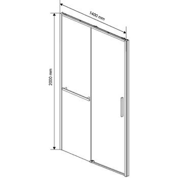 Душевая дверь Vincea Slim Soft 140 VDS-1SS140CLG профиль Брашированное золото стекло прозрачное — фото 5, Раздвижные душевые двери