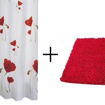 Штора для ванны Ridder Mohn 200х180 Красная — фото 1, Шторы для ванной