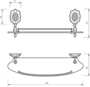 Стеклянная полка Migliore Cleopatra 16664 Хром — фото 3, Полки для ванной и душа
