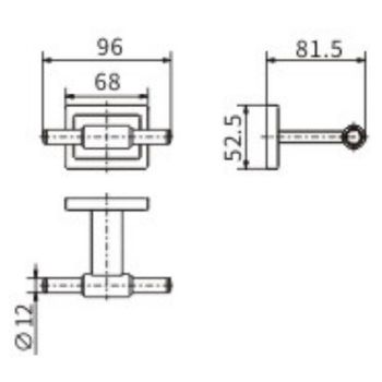 Двойной крючок CeramaLux Gamma 12301A Хром — фото 2, Крючки для полотенец