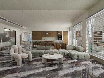 Керамогранит Azario Riverstone Carving Gold H18004011G 60х120 см — фото 7, Керамогранит