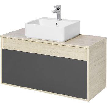 Тумба под раковину Aquaton Лофт Урбан 100 1A247701LQX60 подвесная Cерый графит Дуб орегон — фото 1, Тумбы под раковину