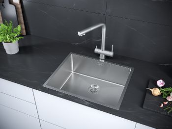 Кухонная мойка Paulmark Next 54 Uni PM215444-BS Брашированная сталь — фото 3, Кухонные мойки