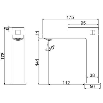 Смеситель для раковины Vincea Dice VBF-2DS1GM Вороненая сталь — фото 4, Смесители для раковины