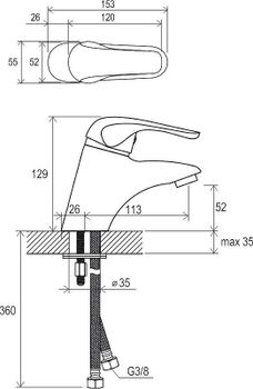 Смеситель для раковины Ravak Rosa RS 012.00 X070022 Хром — фото 6, Смесители для раковины