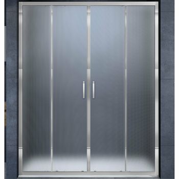 Душевая дверь Vincea Alpha 160 VDS-3AL2160MT профиль Хром стекло текстурное — фото 1, Раздвижные душевые двери