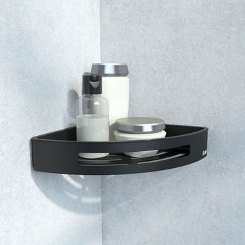 Полка угловая Iddis SHE11SBi44 Черный — фото 2, Полки для ванной и душа