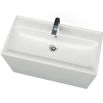 Тумба с раковиной Marka One Elena 80П У96880 подвесная Белый глянец — фото 3, Тумбы с раковиной