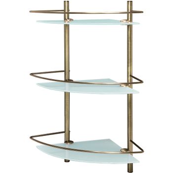 Стеклянная полка WasserKRAFT Exter K-3533 угловая Светлая бронза — фото 1, Полки для ванной и душа