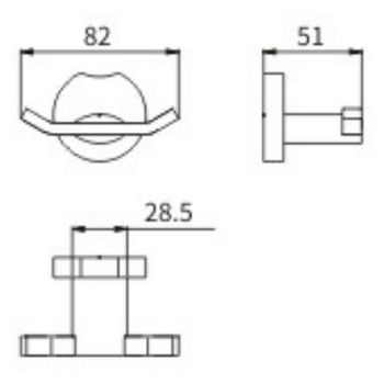 Двойной крючок CeramaLux Loft 53901A Хром — фото 2, Крючки для полотенец