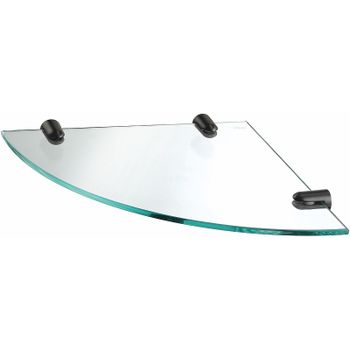 Стеклянная полка WasserKRAFT K-533GM угловая Оружейная сталь — фото 1, Полки для ванной и душа