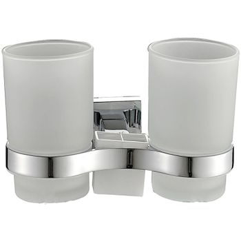 Стакан для зубных щеток Haiba HB8608 двойной Хром — фото 1, Стаканы для зубных щеток